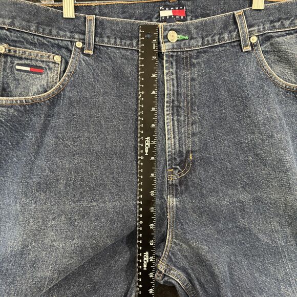 Vintage Tommy Jeans Men's 42x32 Blue Relaxed Fit Classic 90s Y2K Denim Vintage - Picture 8 of 10